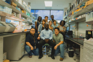 picture of huang lab members after Kwame's defense in May 2023